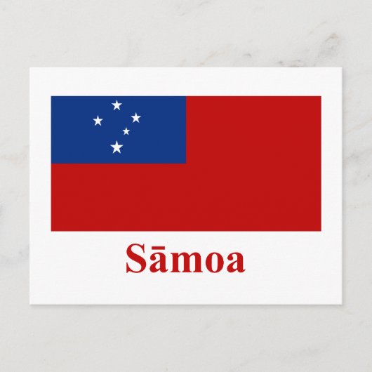 Carte Postale Samoa Drapeau avec nom dans Samoan (Devant)