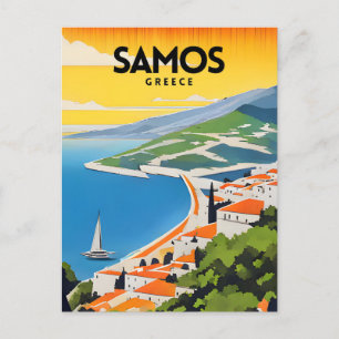 Carte Postale Samos Grèce Poster traditionnel de voyage