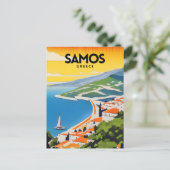 Carte Postale Samos Grèce Poster traditionnel de voyage (Debout devant)