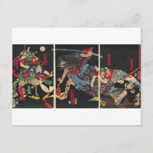 Carte Postale Samouraï en peinture de combat. vers 1860