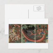 Carte Postale Samouraï et serpent géant vers 1861 (Devant / Derrière)