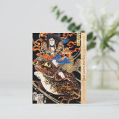 Carte Postale samouraï, guerrier cool oriental (Debout devant)