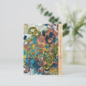 Carte Postale samouraï, guerrier cool oriental (Debout devant)