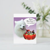 Carte Postale Samoyed Halloween Candy (Debout devant)