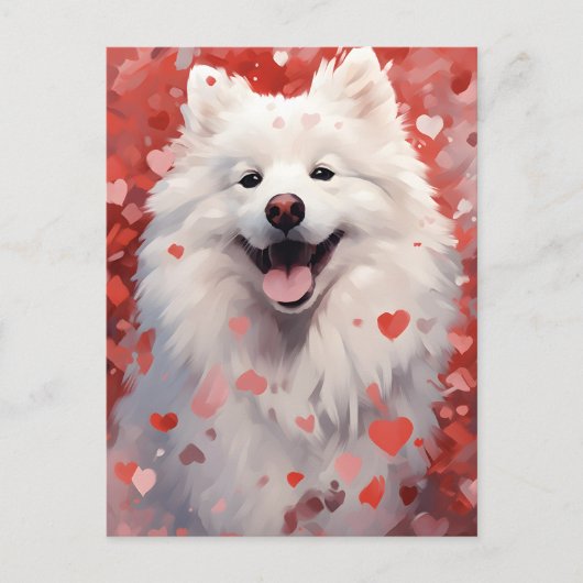 Carte Postale Samoyed Valentines (Devant)