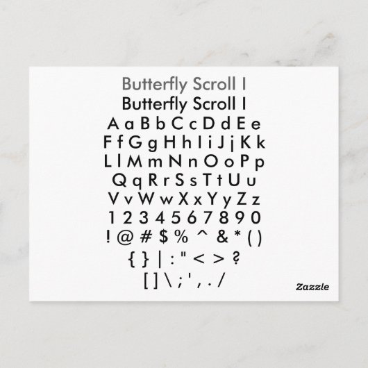 Carte Postale Samplemousse papillon I Zazzle avec guide (Dos)