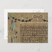 Carte Postale Sampler de N. Ford, 1799, New Hampshire (Devant / Derrière)