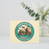 Carte Postale Samui Island Thaïlande Insigne d'art de voyage (Debout devant)