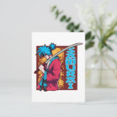 Carte Postale Samurai Anime Lover Manga Kawaii Otaku (Debout devant)