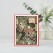 Carte Postale Samurai combattant Tengu, vers 1866 (Debout devant)