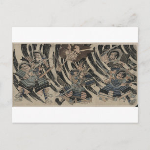 Carte Postale Samurai et Demon vers 1818