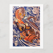 Carte Postale Samurai & Giant Salamander Kuniyoshi Fine Art (Devant)