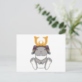 Carte Postale Samurai Holland Lop Rabbit Warrior Gray (Debout devant)