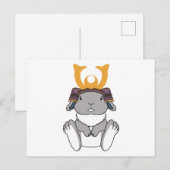Carte Postale Samurai Holland Lop Rabbit Warrior Gray (Devant / Derrière)