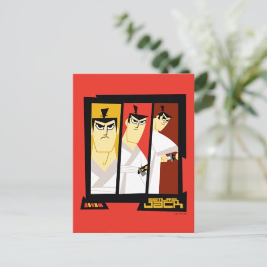 Carte Postale Samurai Jack Caractère Tri-Panel Futuristic Frame (Debout devant)