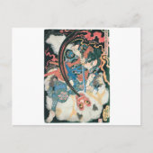 Carte Postale Samurai tuant un démon, peinture japonaise ancienn (Devant)