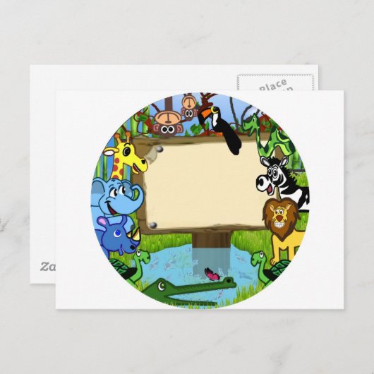 Carte Postale S'amuser avec les animaux (Devant / Derrière)