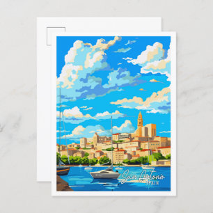 Carte Postale San Antonio Espagne Illustration de voyage Art vin