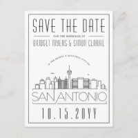 San Antonio | Skyline stylisée Enregistrer la date