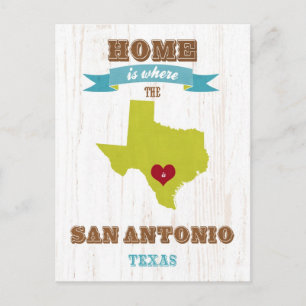 Carte Postale San Antonio, Texas Map - La Maison Est Où Est Le C
