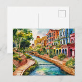 Carte Postale San Antonio, Texas, Riverwalk Peinture (Devant / Derrière)