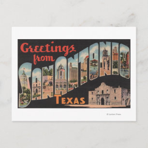 Carte Postale San Antonio, Texas - Scènes de grandes lettres