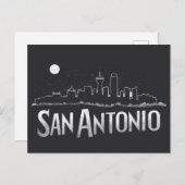 Carte Postale San Antonio, Texas, Silhouette, (Devant / Derrière)