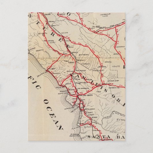 Carte Postale San Benito, Fresno, Monterey, San Luis Obispo (Devant)