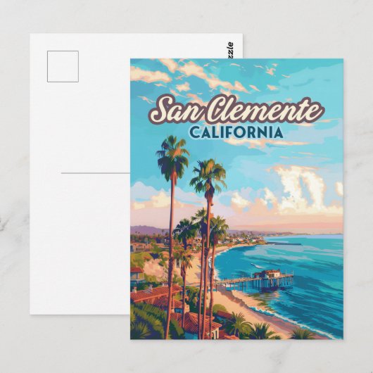 Carte Postale San Clemente California Beach Orange County Retro (Devant / Derrière)