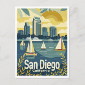 Carte Postale San Diego CA - Vue sur la baie Enregistrer la date (Devant)