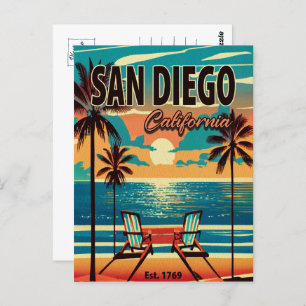 Carte Postale San Diego California Sunset Souvenirs 1950