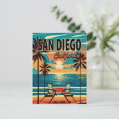 Carte Postale San Diego California Sunset Souvenirs 1950 (Debout devant)