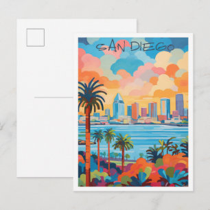 Carte Postale San Diego Californie Art Voyage