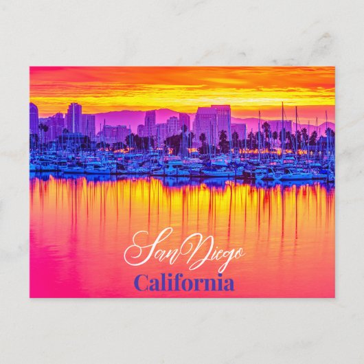 Carte postale San Diego, Californie - Coucher de s (Devant)