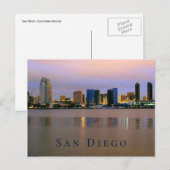 Carte Postale San Diego, Californie Skyline (Devant / Derrière)