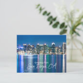 Carte Postale San Diego Skyline Nuit Voyage Souvenir (Debout devant)