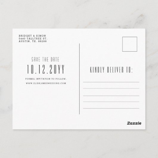 Carte Postale San Diego Skyline Save the Date Borderless Deco (Dos)
