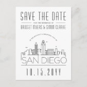 Carte Postale San Diego Skyline Save the Date Borderless Deco (Devant)