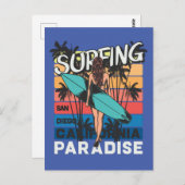 Carte Postale San Diego Surf Vintage (Devant / Derrière)