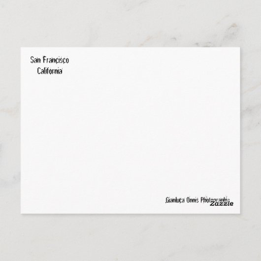 Carte Postale San Francisco (Dos)