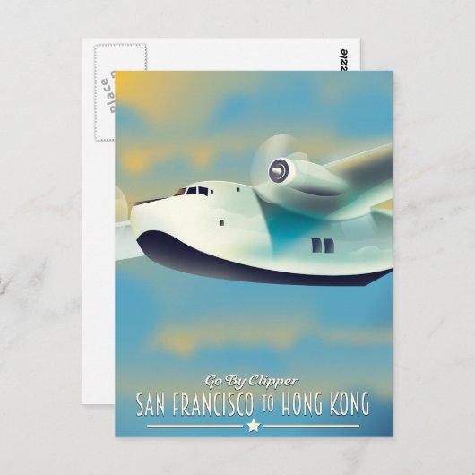 Carte Postale San Francisco à Hong Kong par clipper (Devant / Derrière)