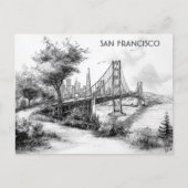 Carte postale San Francisco Black and White Travel (Devant)
