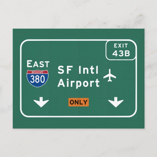 Carte Postale San Francisco CA SFO Airport I-380 E Interstate - (Devant)