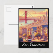 Carte Postale San Francisco Cable Car Golden Gate Bridge (Devant / Derrière)