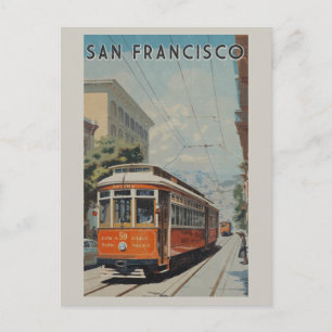 Carte Postale San Francisco Cable Car Retro Voyage Ancien