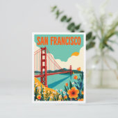 Carte Postale San Francisco California Art Illustration Voyage (Debout devant)