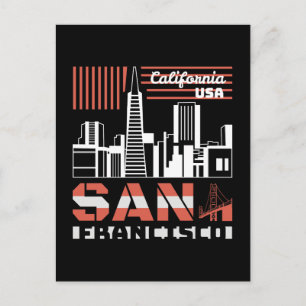 Carte Postale San Francisco Californie Skyline Retro UrbanDesign