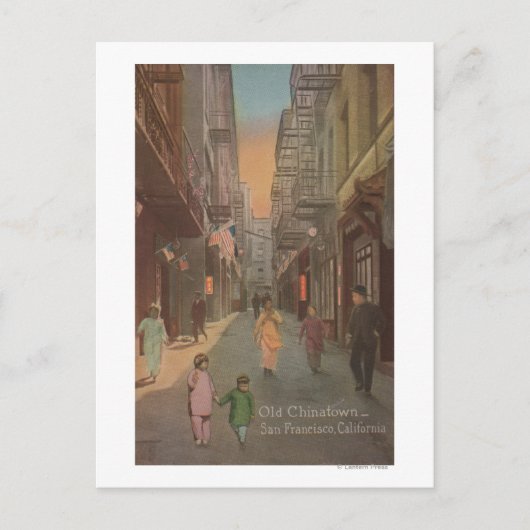 Carte Postale San Francisco, CAView de Old Chinatown Street (Devant)