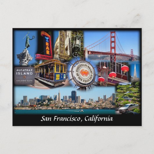 Carte Postale San Francisco Collage (Devant)