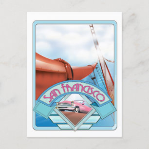 Carte Postale San Francisco, États-Unis, affiche de voyage